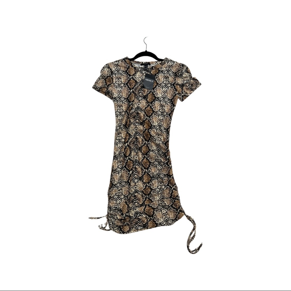 Forever 21 snakeskin form fitting scrunch dress